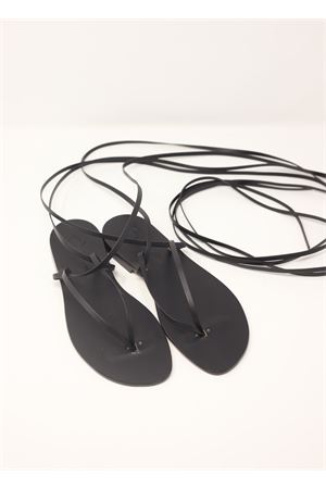 sandali capresi alla schiava neri con suola nera Da Costanzo | VSCHIAVATOTALBLACKTOTALBLACK